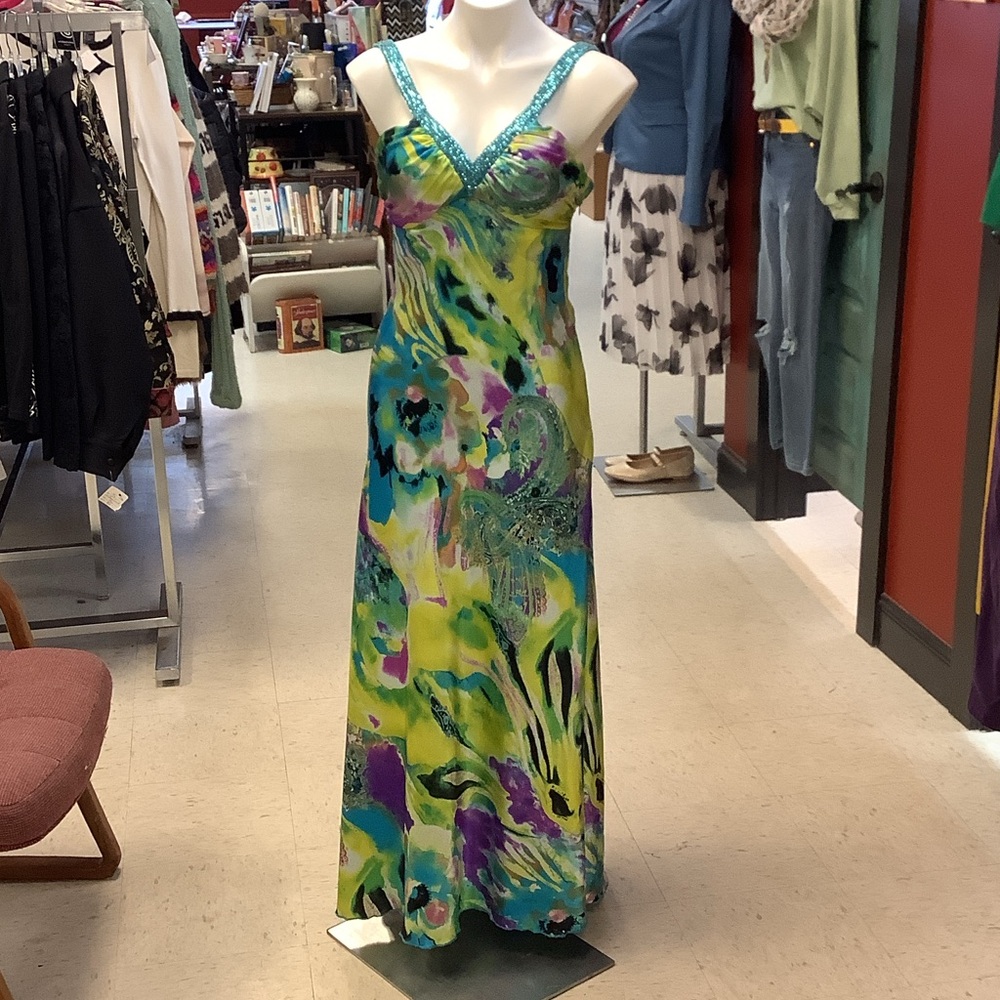 Speechless Vibrant Green and Blue Prom Dress